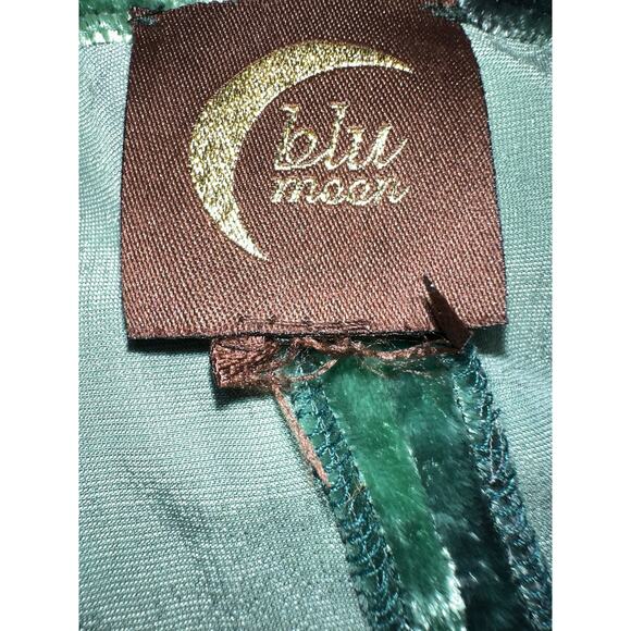 BLU MOON PLANET BLUE VELVET TIE DYE BELLSLEEVE STEVIE NICKS DRESS - Picture 8 of 9